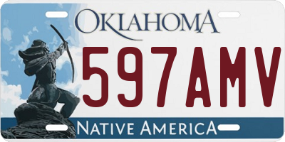 OK license plate 597AMV