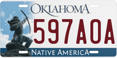 OK license plate 597AOA