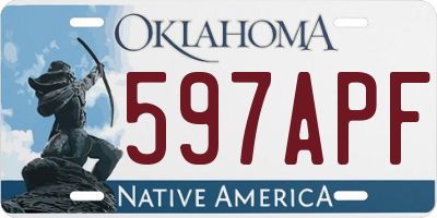 OK license plate 597APF
