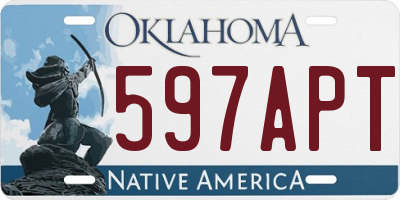 OK license plate 597APT