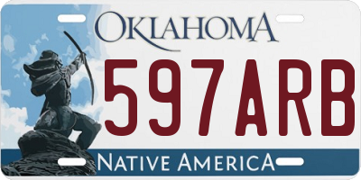 OK license plate 597ARB