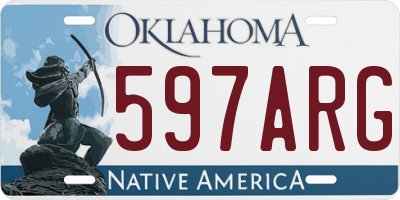 OK license plate 597ARG