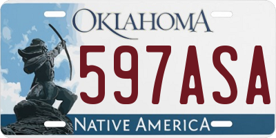 OK license plate 597ASA