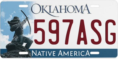 OK license plate 597ASG