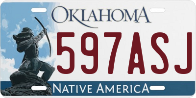 OK license plate 597ASJ