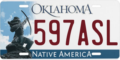 OK license plate 597ASL