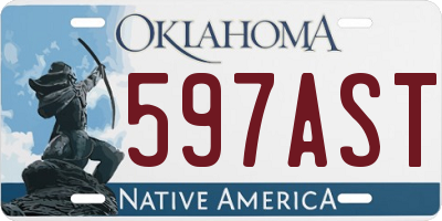 OK license plate 597AST