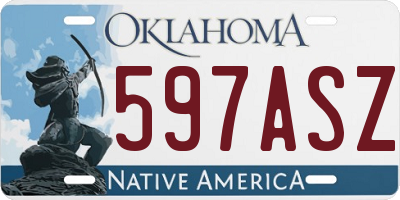 OK license plate 597ASZ