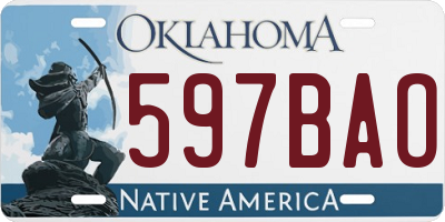 OK license plate 597BAO