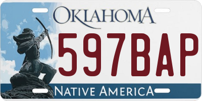 OK license plate 597BAP