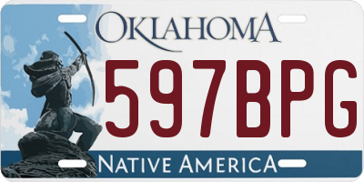 OK license plate 597BPG