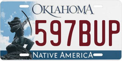 OK license plate 597BUP
