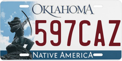 OK license plate 597CAZ