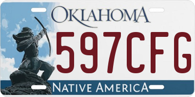 OK license plate 597CFG