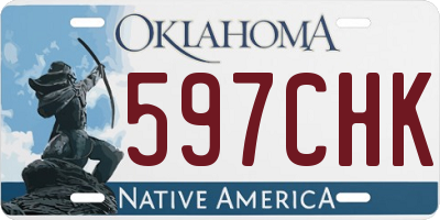 OK license plate 597CHK