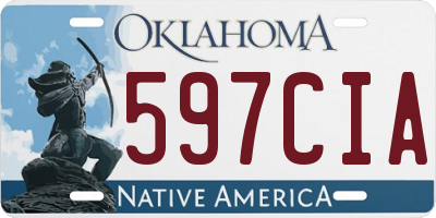 OK license plate 597CIA