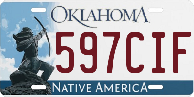 OK license plate 597CIF
