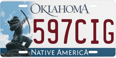 OK license plate 597CIG