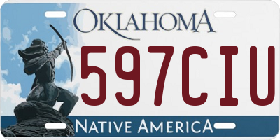 OK license plate 597CIU
