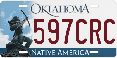 OK license plate 597CRC