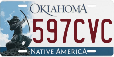 OK license plate 597CVC