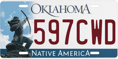 OK license plate 597CWD