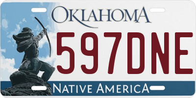 OK license plate 597DNE