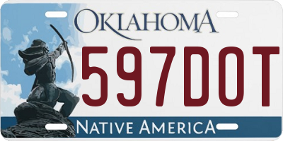 OK license plate 597DOT
