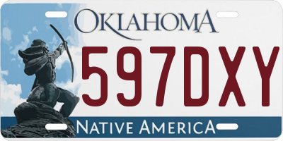 OK license plate 597DXY