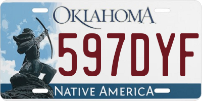 OK license plate 597DYF
