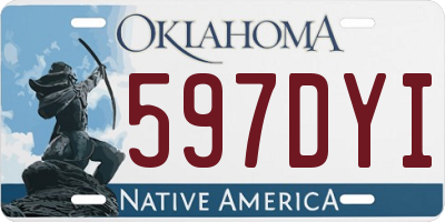 OK license plate 597DYI