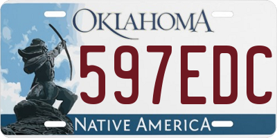 OK license plate 597EDC