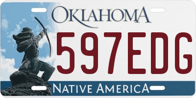OK license plate 597EDG