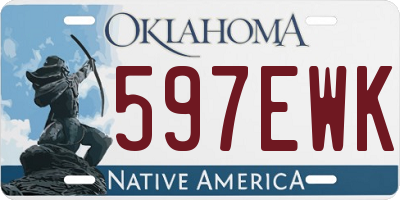 OK license plate 597EWK