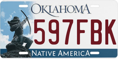 OK license plate 597FBK