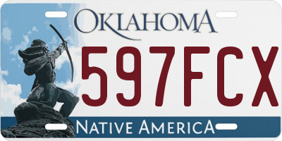 OK license plate 597FCX