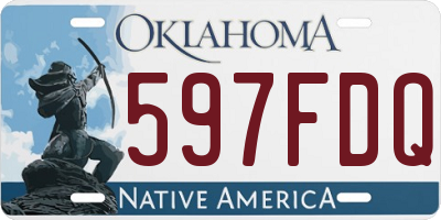 OK license plate 597FDQ
