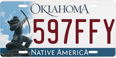 OK license plate 597FFY