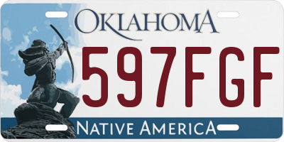 OK license plate 597FGF