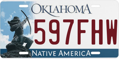 OK license plate 597FHW