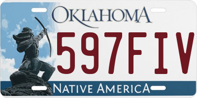 OK license plate 597FIV