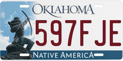 OK license plate 597FJE