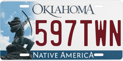 OK license plate 597TWN