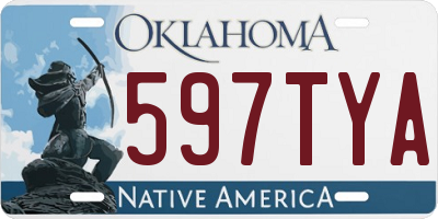 OK license plate 597TYA