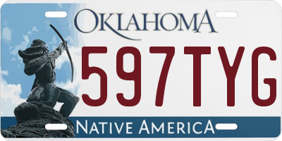 OK license plate 597TYG