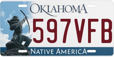 OK license plate 597VFB