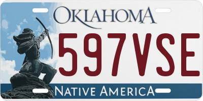 OK license plate 597VSE