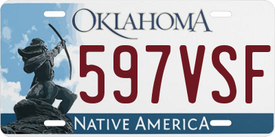 OK license plate 597VSF