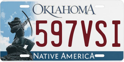OK license plate 597VSI