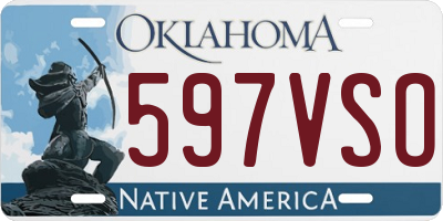 OK license plate 597VSO